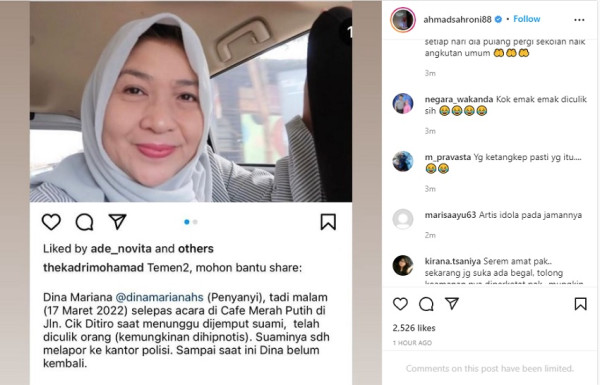 Sempat Dikabarkan Diculik, Dina Mariana Sudah Ditemukan di Suatu Tempat