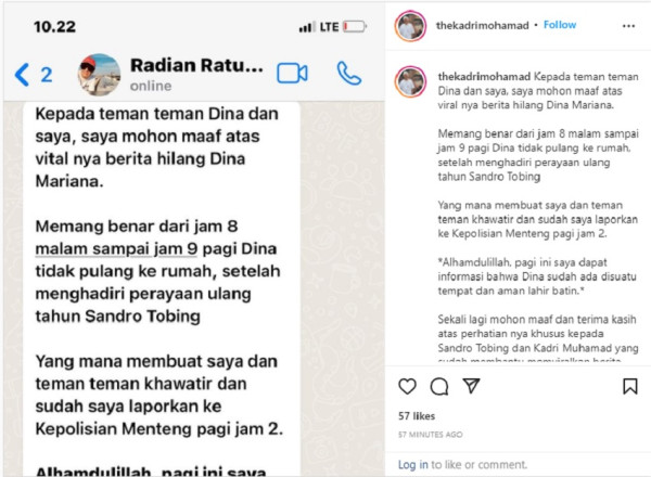 Sempat Dikabarkan Diculik, Dina Mariana Sudah Ditemukan di Suatu Tempat