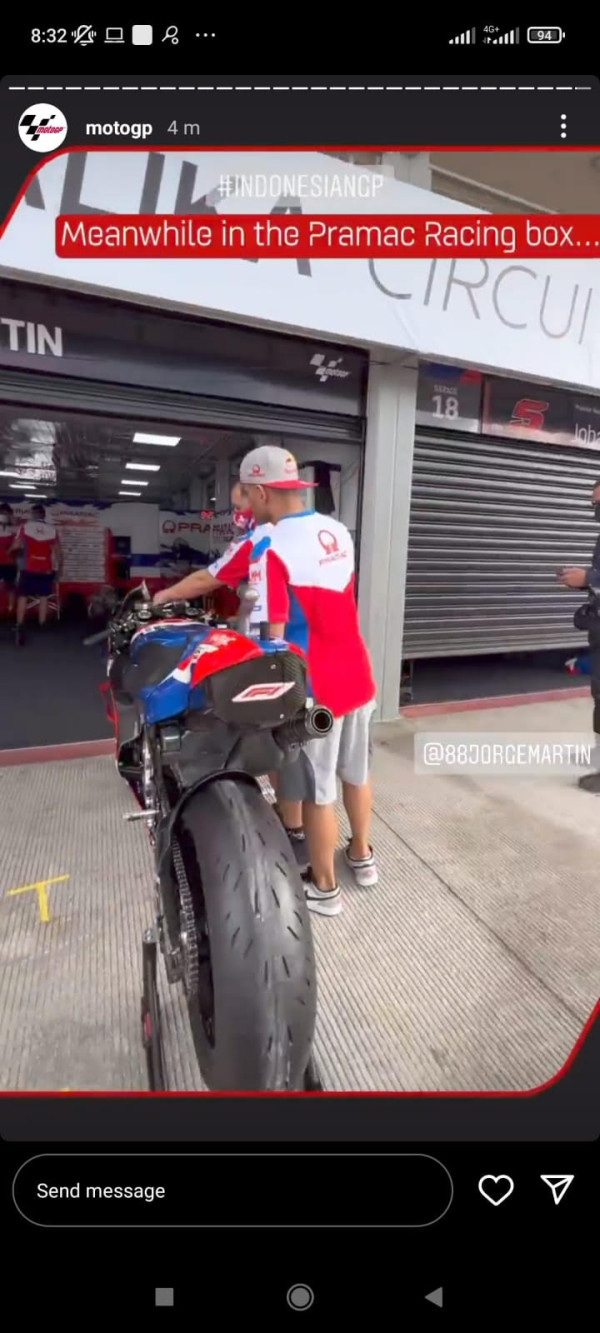 Jelang Latihan Bebas 1, Jorge Martin Panaskan Motor Sejak Pagi di Mandalika