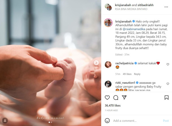 Kabar Gembira, Siti Badriah Melahirkan Anak Pertama