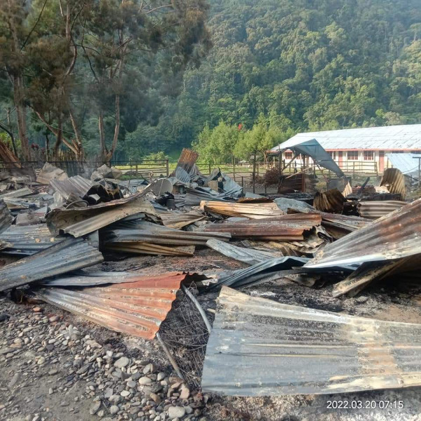 Penampakan Puing Bekas Penyerangan dan Pembakaran KKB di Paniai Papua