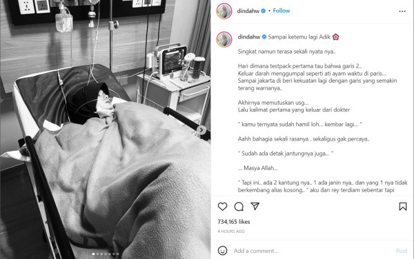 Dinda Hauw Keguguran Anak Kembar, Rey Mbayang: Innalillahi Wainnailaihi Rojiun