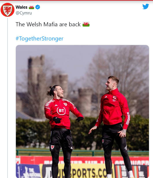 Gabung Timnas, Gareth Bale Disambut Ucapan: Mafia Wales Kembali!