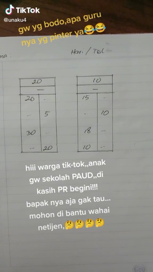 Viral! PR MTK Anak PAUD Susah Banget, Bikin Putar Otak