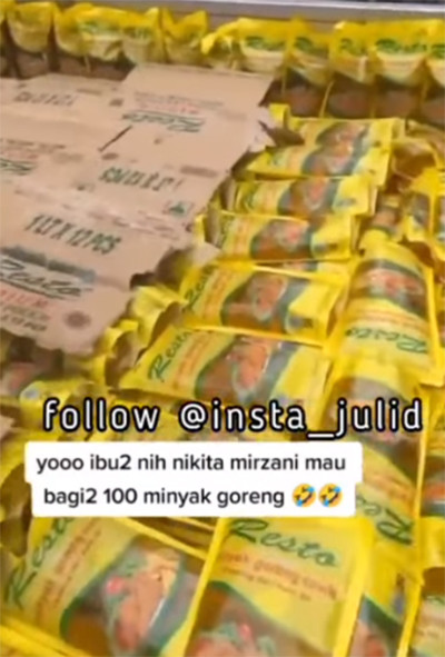 Sindir Bos Skincare, Nikita Mirzani Bagi-Bagi Minyak Goreng Gratis Tanpa Syarat