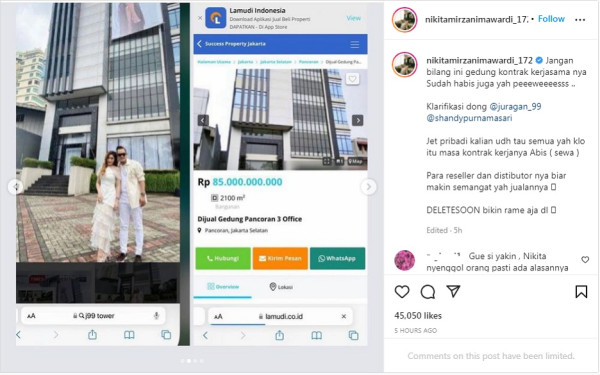 Jadi Kado Ultah, Nikita Mirzani Pertanyakan Gedung Mewah Juragan 99 di Kawasan Pancoran