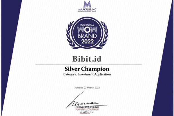 Bibit Raih Penghargaan di Ajang Indonesia Wow Brand 2022