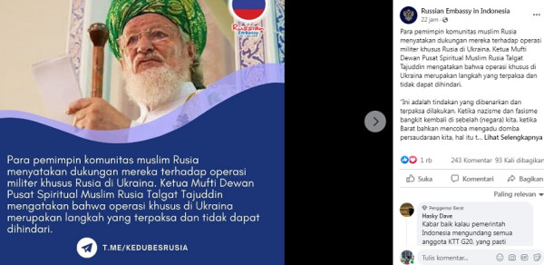 Berebut Simpati Indonesia, Ukraina dan Rusia Gunakan Narasi Ulama Islam