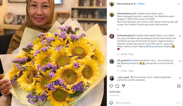 Kalina Ocktaranny Berduka, sang Ibunda Meninggal Dunia
