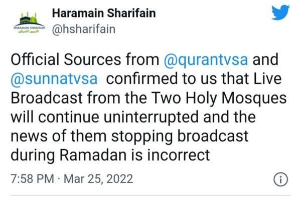 Arab Saudi Pastikan Shalat di Masjidil Haram Akan Disiarkan Live Selama Ramadhan