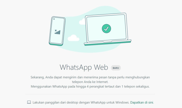 Asyik, WhatsApp Web Kini Tetap Terkoneksi Meski Ponsel Mati