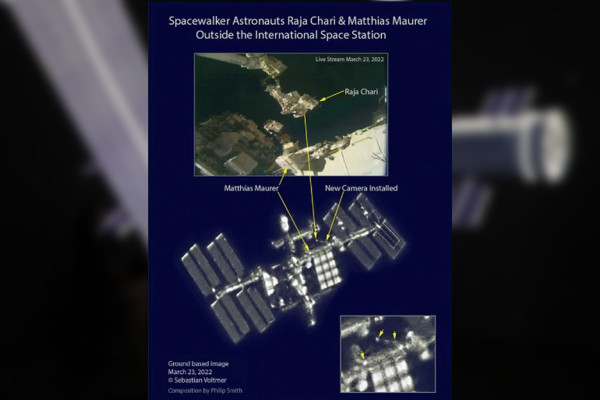 2 Astronot yang Sedang Berjalan di Ruang Angkasa Berhasil Difoto dari Bumi