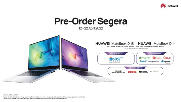 Huawei Resmi Luncurkan HUAWEI MateBook D14 & MateBook D15, Laptop dengan Desain Premium untuk Produktivitas Serba Cepat