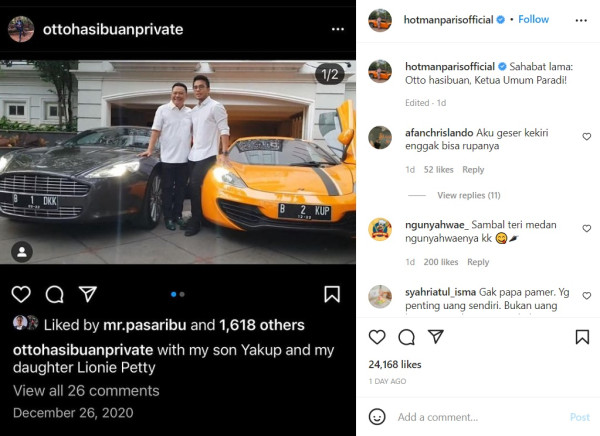 Disebut Pamer Kekayaan, Hotman Paris Bongkar Foto Otto Hasibuan Bergaya Depan Lamborghini