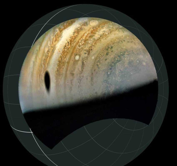 Misi Juno Ungkap Jupiter Sering Gerhana Matahari, Begini Penampakan Bayangan Ganymede
