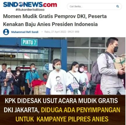 Awas, Beredar Video Hoaks Sudutkan Anies di Acara Mudik Gratis DKI! Ini Faktanya