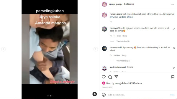 Geger Video Mesra Arya Saloka Senderan dan Cium Tangan Amanda Manopo