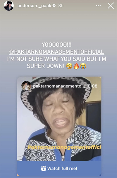 Pak Tarno Sapa lewat Video, Begini Reaksi Anderson Paak