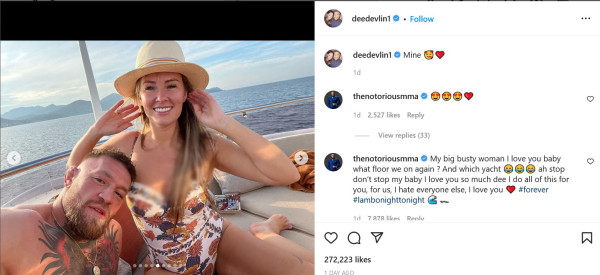 Mendadak Bucin ke Dee Devlin, McGregor: Wanita Berdada Besar, Saya Mencintaimu Sayang