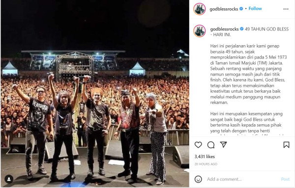 God Bless Garap Film Dokumenter, Abadikan 50 Tahun Berkarya di Industri Musik Tanah Air