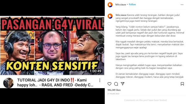 Deddy Corbuzier Undang Pasangan Gay ke Podcast, Felix Siauw: Bangga dengan Kemaksiatan