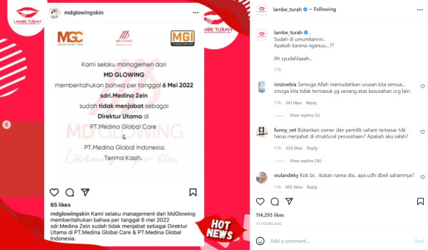 Medina Zein Didepak dari Dirut Perusahaan Kecantikan Miliknya, Imbas Dugaan Nipu Uya Kuya?