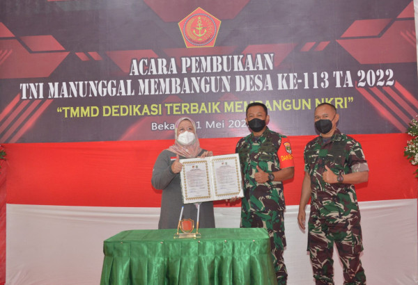 TMMD Ke-113 Kodim 0507/Bekasi Kota Resmi Dibuka, Ditarget 30 Hari Tuntas