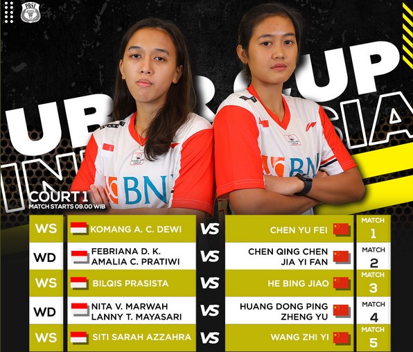Susunan Pemain Indonesia vs China di Piala Uber 2022: Bilqis dan Siti Turun Lagi