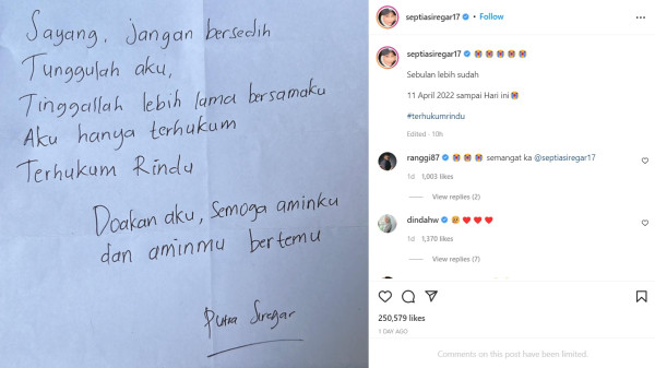 Putra Siregar Kirim Surat untuk Istri dari Balik Penjara, Isinya Bikin Mewek