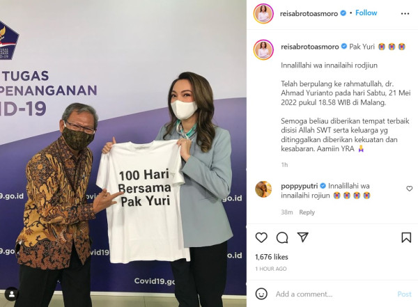 Eks Jubir Covid-19 Achmad Yurianto Meninggal Dunia, dr Reisa Broto Asmoro Berduka