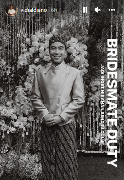 Gagah Pakai Beskap, Vidi Aldiano Jadi Bridesmaid Maudy Ayunda