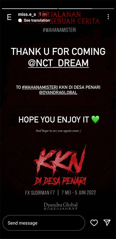 NCT Dream Sambangi Wahana Misteri KKN di Desa Penari, Badarawuhi Trending di Twitter