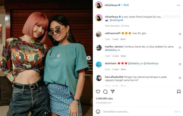 Cerita Pertemanan Niki Zefanya dan Lisa BLACKPINK, Berawal dari Instagram