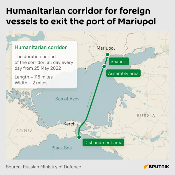 Rusia Rilis Peta Koridor Kemanusiaan Pelabuhan Mariupol untuk Kapal Asing