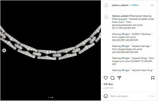 Raline Shah Kenakan Baju dan Aksesori Senilai Rp2,5 Miliar di Festival Film Cannes 2022