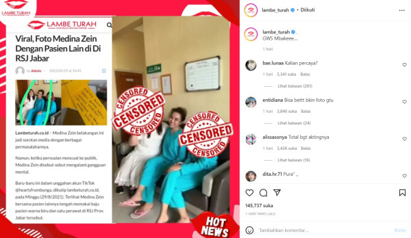 Viral Foto Medina Zein di RSJ, Denise Chariesta: Bentar Lagi Ngaku-ngaku ODGJ