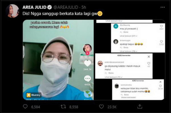 Cerita Pengalaman Pasang Kateter Pasien Pria Seumuran, TikToker Cewek Panen Hujatan