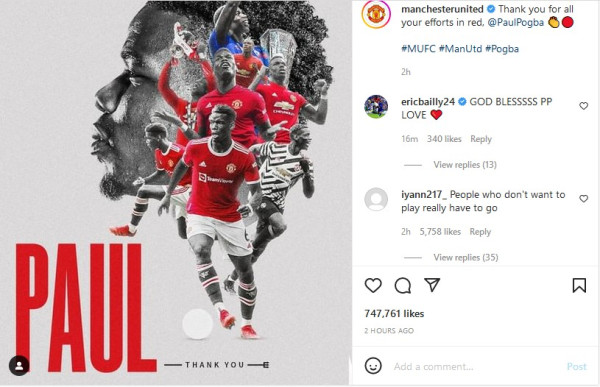 Manchester United Umumkan Perpisahan dengan Paul Pogba