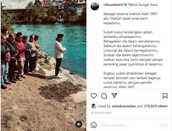 Ridwan Kamil Ikhlaskan Kepergian Eril, Ini Doanya untuk Sang Anak Tercinta