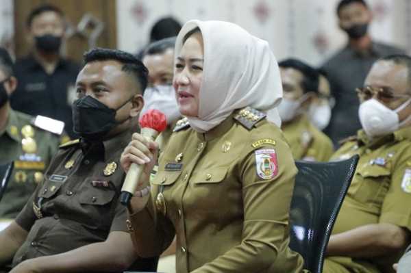 Bupati Winarti Ikuti Verifikasi Lapangan Hybrid (VLH) Kabupaten Layak Anak (KLA) di Kabupaten Tulang Bawang 2022