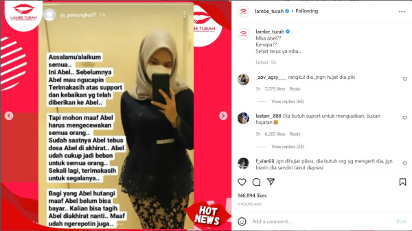 Putri Bambang Pamungkas Tulis Pesan Mengkhawatirkan: Saatnya Tebus Dosa di Akhirat