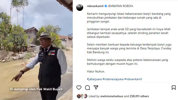 Disebut Netizen Fobia Sungai Gara-Gara Eril, Respons Ridwan Kamil Kocak Banget