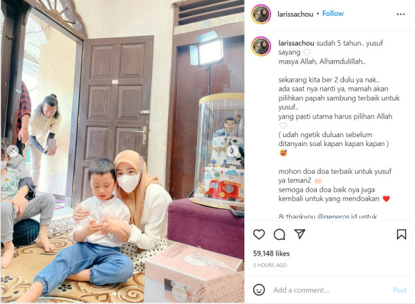 Anak Ulang Tahun, Larissa Chou Janji Pilihkan Ayah Sambung Terbaik