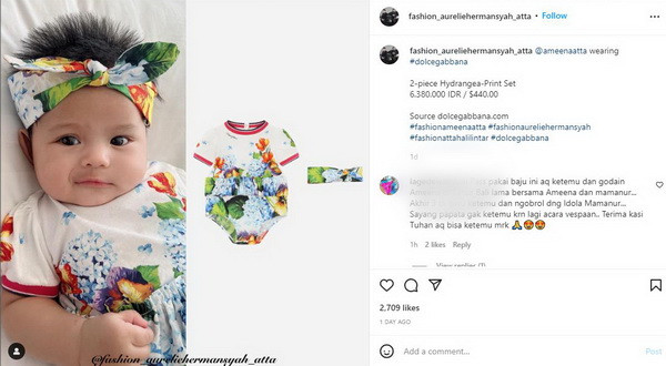 Baby Ameena Kenakan Setelan Seharga Rp6 Jutaan, Netizen: Serem Lihat Harganya