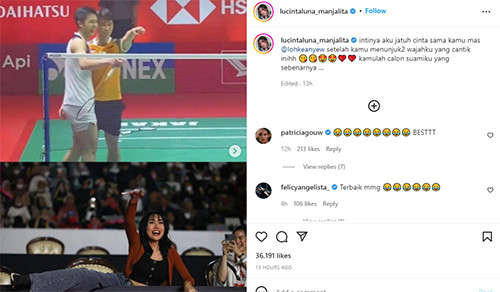 Lucinta Luna Bikin Heboh Ajang Indonesia Masters 2022, Ngaku Jatuh Cinta pada Pebulutangkis Singapura