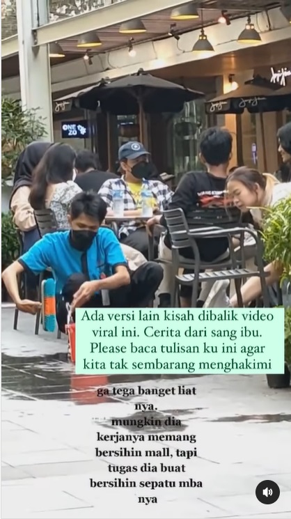 Viral! Pengunjung Mal Minta Cleaning Service Bersihkan Sepatunya, Faktanya Bikin Ngelus Dada