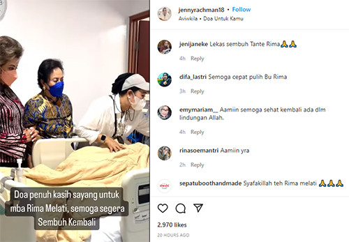 Rima Melati Sakit, Jenny Rachman Bagikan Kondisi Terkini sang Aktris