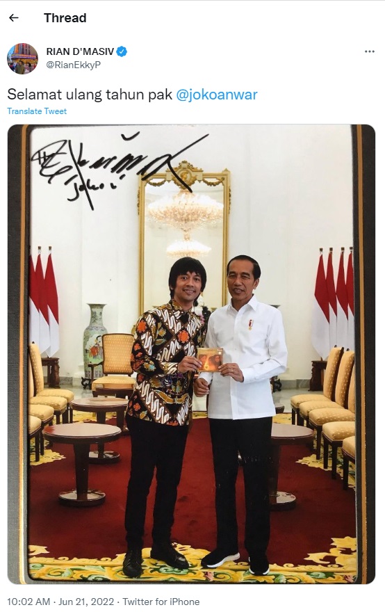 Rian D'Masiv Ucapkan Ultah ke Jokowi Malah Tag Joko Anwar: Typo Ini Membunuhku