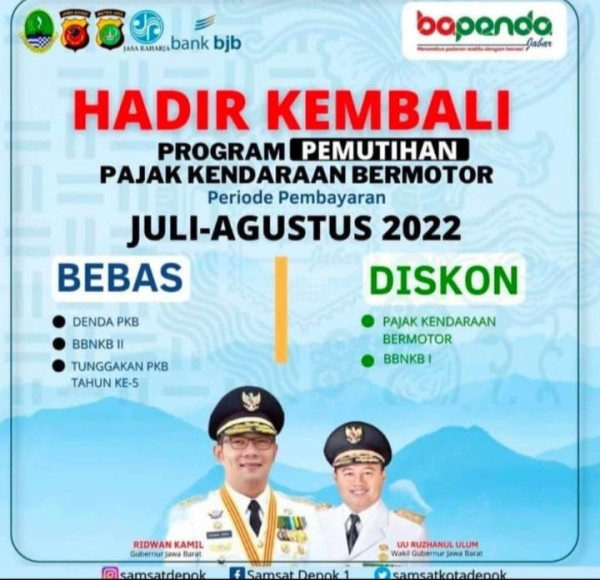 Warga Depok Diminta Manfaatkan Pemutihan PKB hingga Diskon Pajak