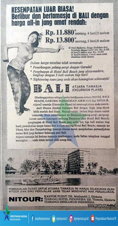Viral! Iklan Paket Wisata ke Bali Tahun 1960-an, Harga yang Tercantum Setara Satu Bungkus Nasi Warteg